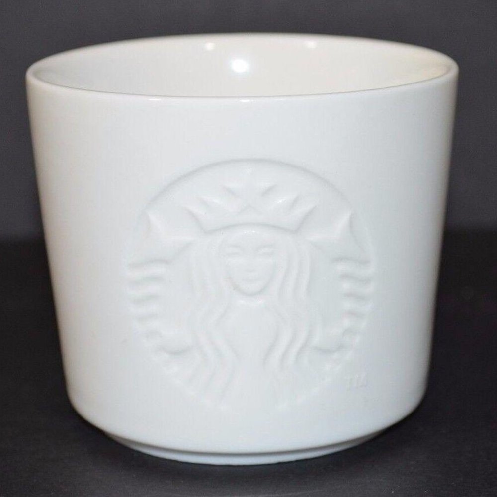 White Starbucks Cup Embossed Mermaid Logo Shots Syrup Milk Custom Boxes 8 oz